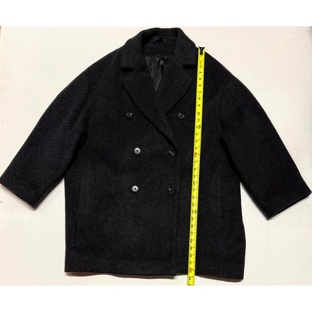 COS Manteco‎ Wool Blend Double Breasted Coat Charcoal Grey Women's Large L
